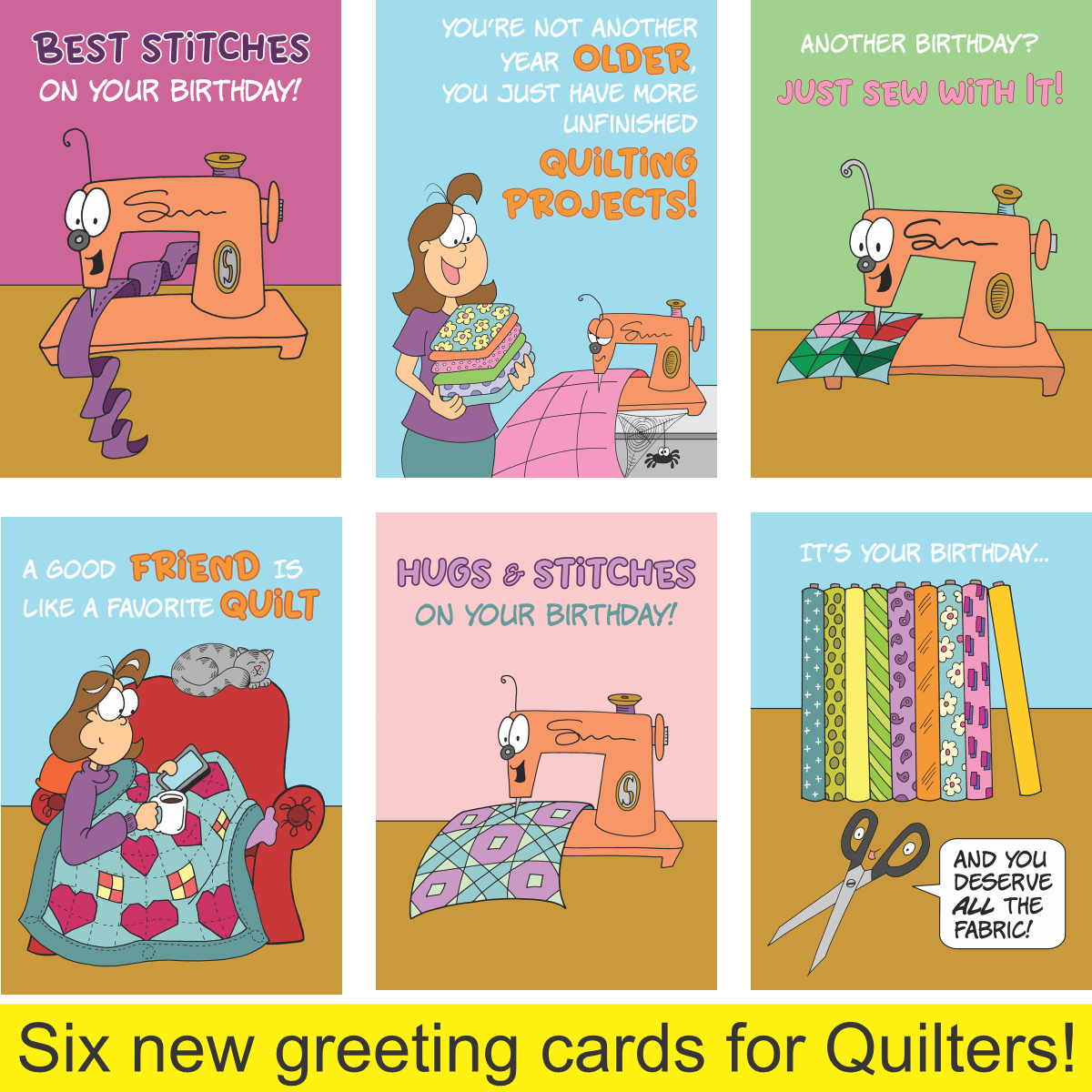 WHOLESALE - By the Yard® 2027 Wall Calendar for Quilters, One dozen (12) plus 6 free greeting cards